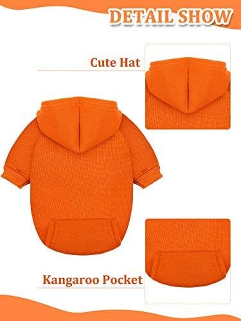 6 Pieces Dog Hoodie Dog Clothes Sweaters with Hat, Pet Winter Clothes Warm Hoodies Coat Sweater for Small Dogs Chihuahua (XXS)