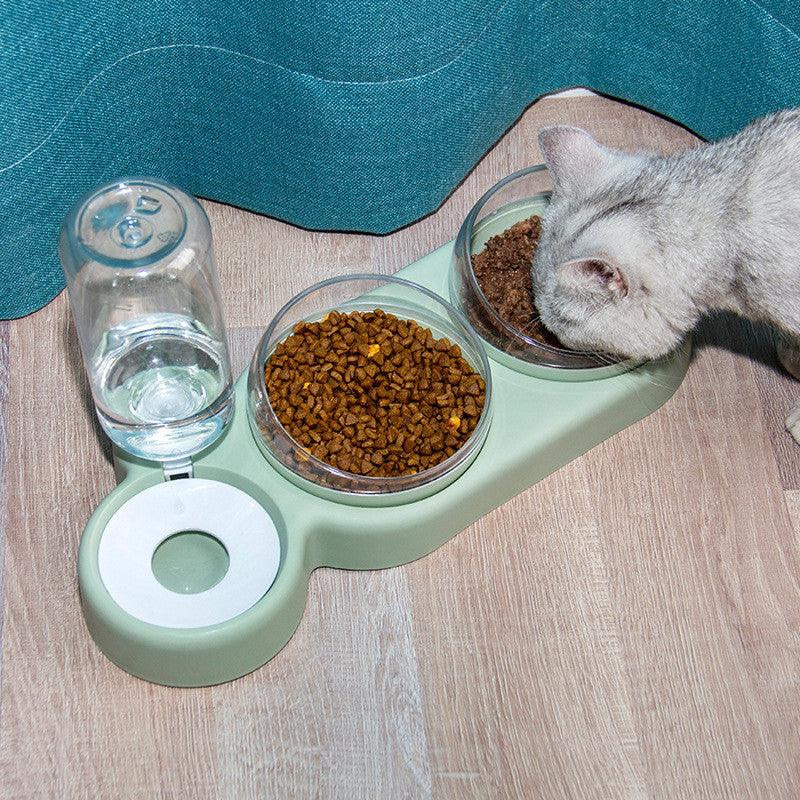 The Ultimate Pet Oasis - Elevated Double Bowl Stand with Automatic Feeder and Water Fountain