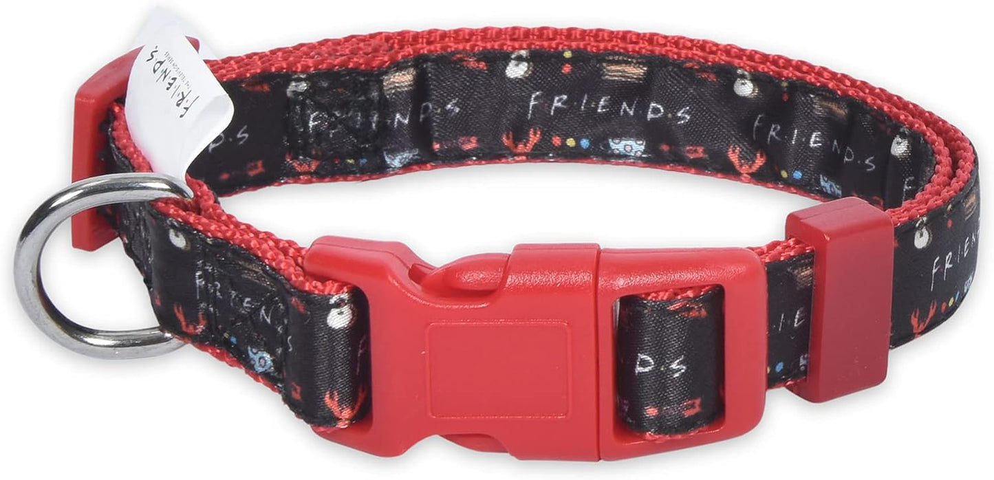 Iconic Graphics Dog Collar for Medium Dogs, Medium (M) | Black Medium Dog Collar, Cute Dog Collar with D-Ring | Dog Apparel & Accessories Friends Merch for Dogs from Friends