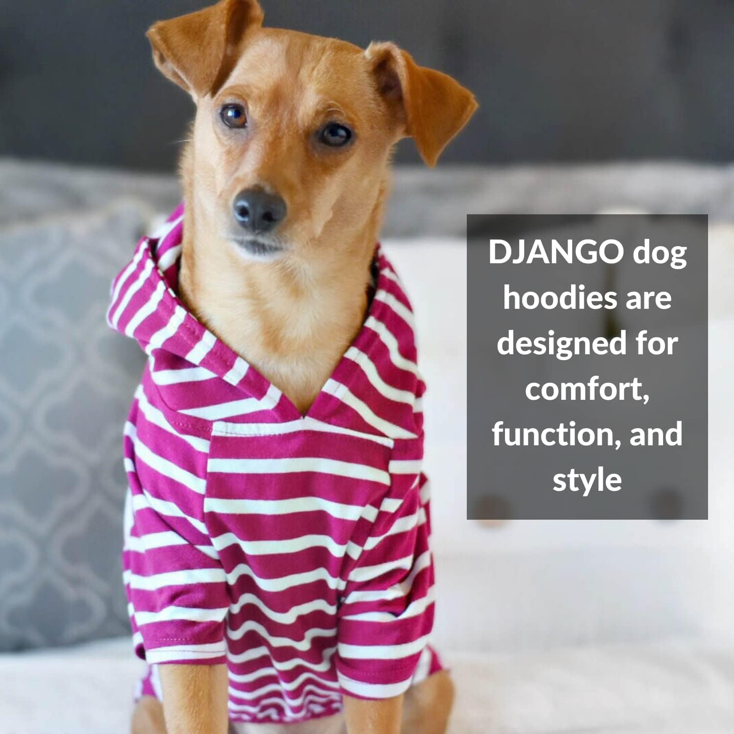 Dog Hoodie and Super Soft and Stretchy Sweater with Elastic Waistband and Leash Portal (Medium, Boysenberry)